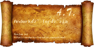 Anderkó Terézia névjegykártya